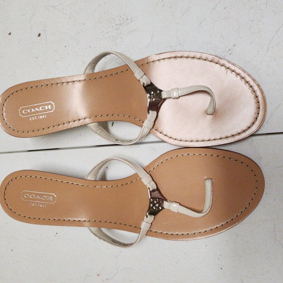 Coach Women's Beige Sandals - Picture 1 of 7